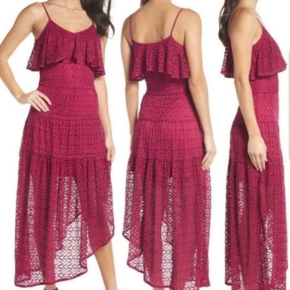Foxiedox by Anthropologie size medium dark pink midi/maxi dress